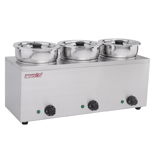 IMETTOS NEW IMettos Three pots Bain Marie For Europe Market 3.5Lx3 /4Lx3 450W